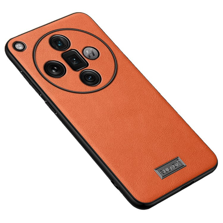 SULADA For Oppo Find X7 Ultra Cell Phone Cover PU Leather+TPU+PC Anti-scratch Back Case - Orange