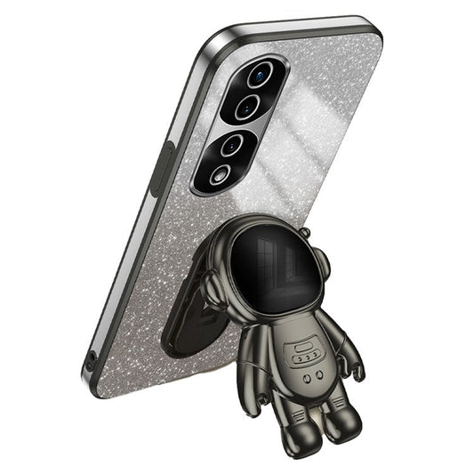 For Honor 70 Pro 5G Cell Phone Case PC+TPU Cover with Astronaut Kickstand - Black