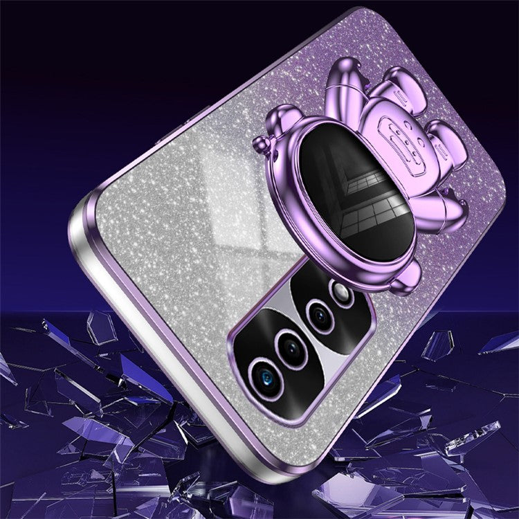 For Honor 70 Pro 5G Cell Phone Case PC+TPU Cover with Astronaut Kickstand - Purple