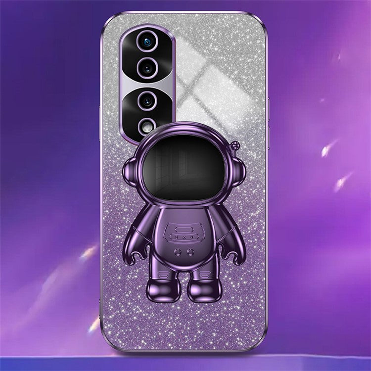 For Honor 70 Pro 5G Cell Phone Case PC+TPU Cover with Astronaut Kickstand - Purple