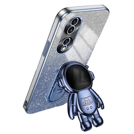 For Honor 70 5G Kickstand Case PC+TPU Astronaut Design Phone Back Cover - Blue