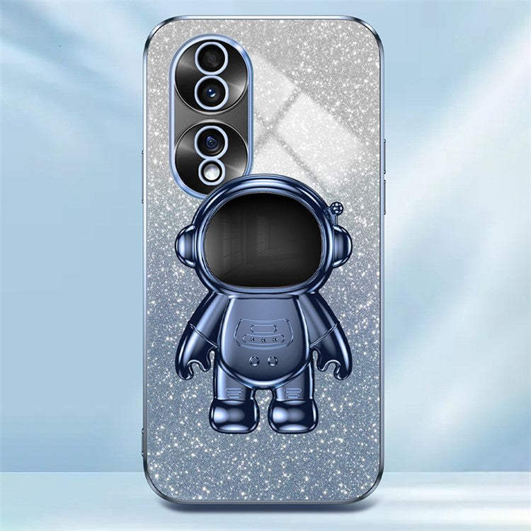 For Honor 70 5G Kickstand Case PC+TPU Astronaut Design Phone Back Cover - Blue