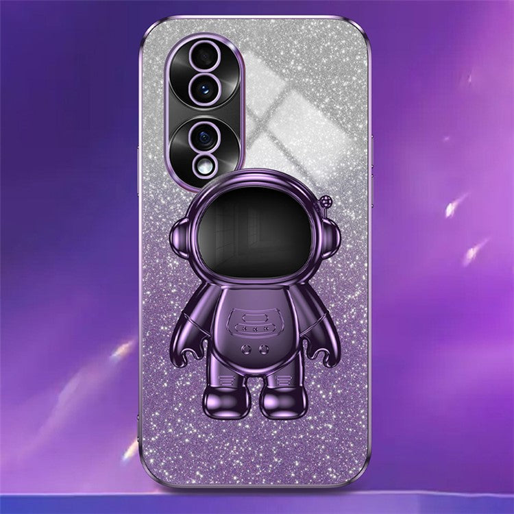 For Honor 70 5G Kickstand Case PC+TPU Astronaut Design Phone Back Cover - Purple