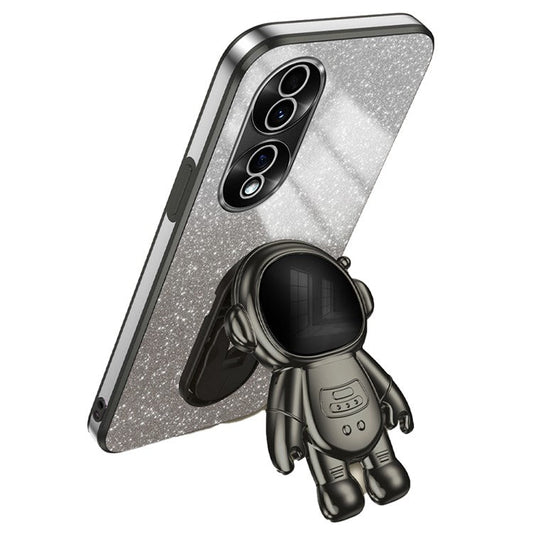 For Honor 70 5G Kickstand Case PC+TPU Astronaut Design Phone Back Cover - Black