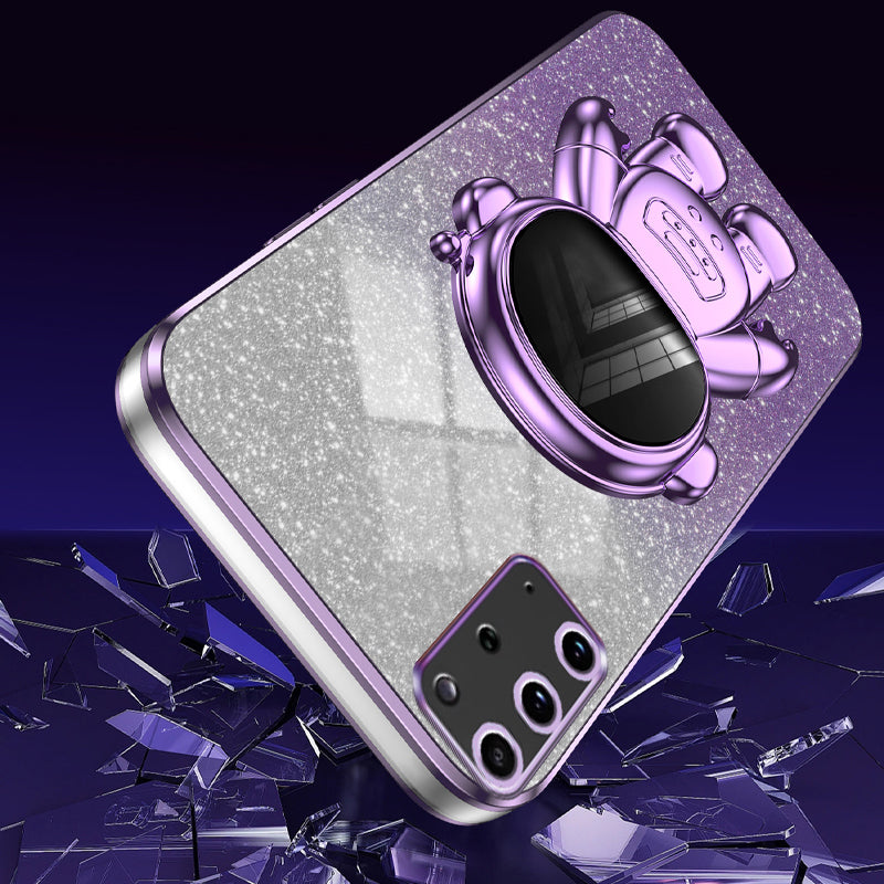 For Samsung Galaxy S20 Plus 5G / 4G Kickstand Phone Case PC+TPU Shell Electroplating Cell Phone Cover - Purple