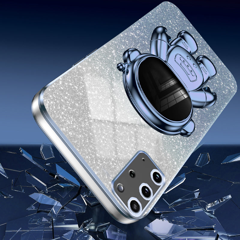 For Samsung Galaxy S20 Plus 5G / 4G Kickstand Phone Case PC+TPU Shell Electroplating Cell Phone Cover - Blue