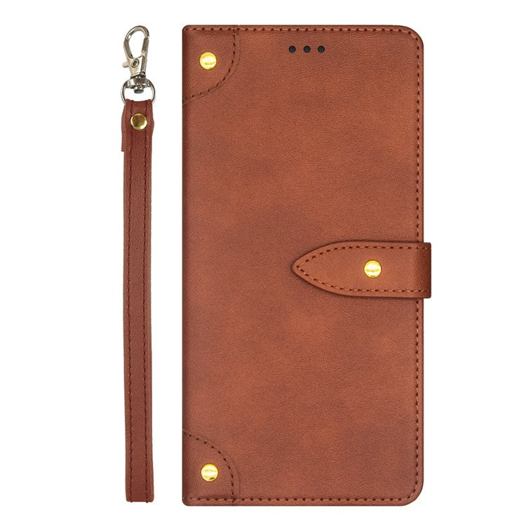 IDEWEI For Samsung Galaxy A55 5G Cases Card Holder Anti-Scratch PU Leather Phone Cover - Brown