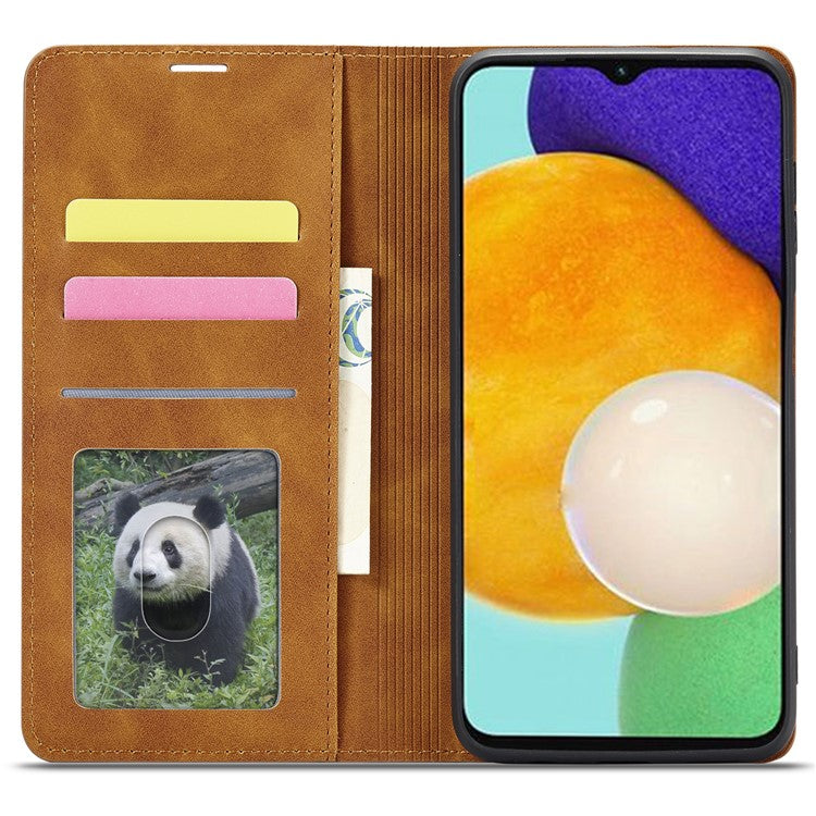 FORWENW Fantasy Series for Samsung Galaxy A15 5G Stand Wallet Case Skin-touch Leather Cell Phone Cover - Brown