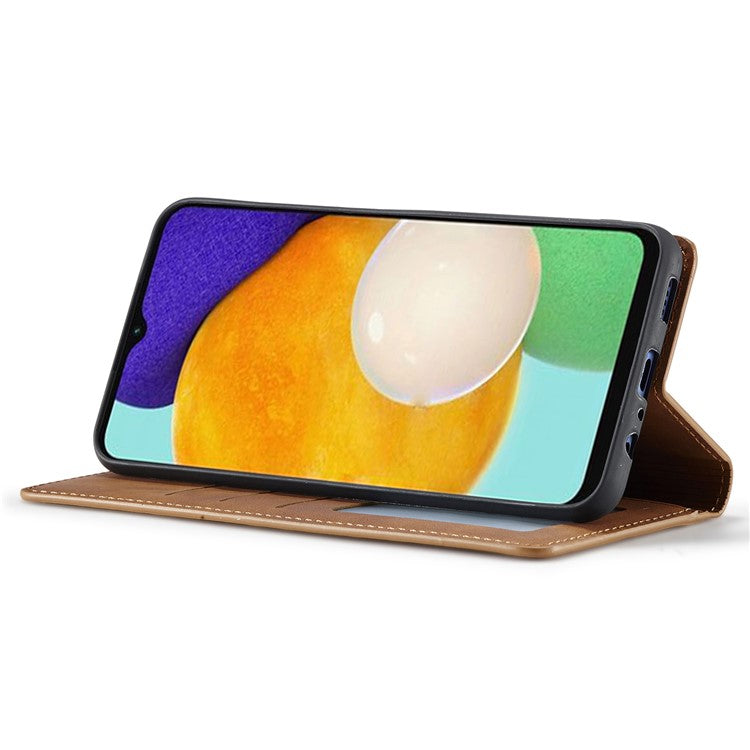 FORWENW Fantasy Series for Samsung Galaxy A15 5G Stand Wallet Case Skin-touch Leather Cell Phone Cover - Brown