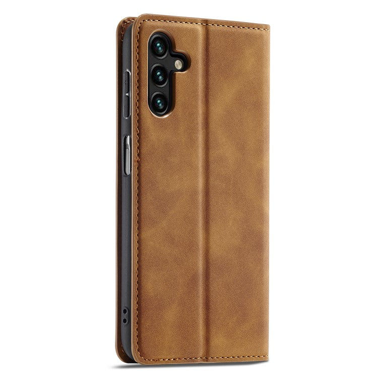 FORWENW Fantasy Series for Samsung Galaxy A15 5G Stand Wallet Case Skin-touch Leather Cell Phone Cover - Brown