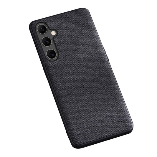 For Samsung Galaxy A15 4G / A15 5G Case PC+Cloth Shock Absorbing Phone Protector - Black