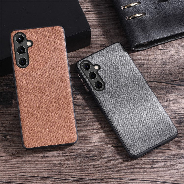 For Samsung Galaxy A15 4G / A15 5G Case PC+Cloth Shock Absorbing Phone Protector - Red