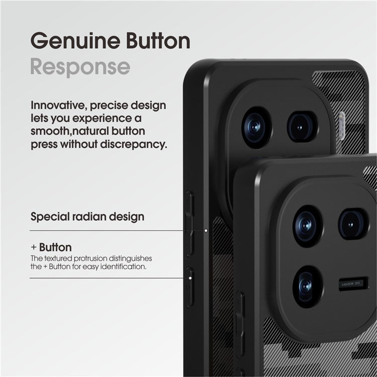 IBMRS For vivo iQOO 12 5G Cell Phone Cases TPU+PC Scratch-proof Shell - Grid Camouflage