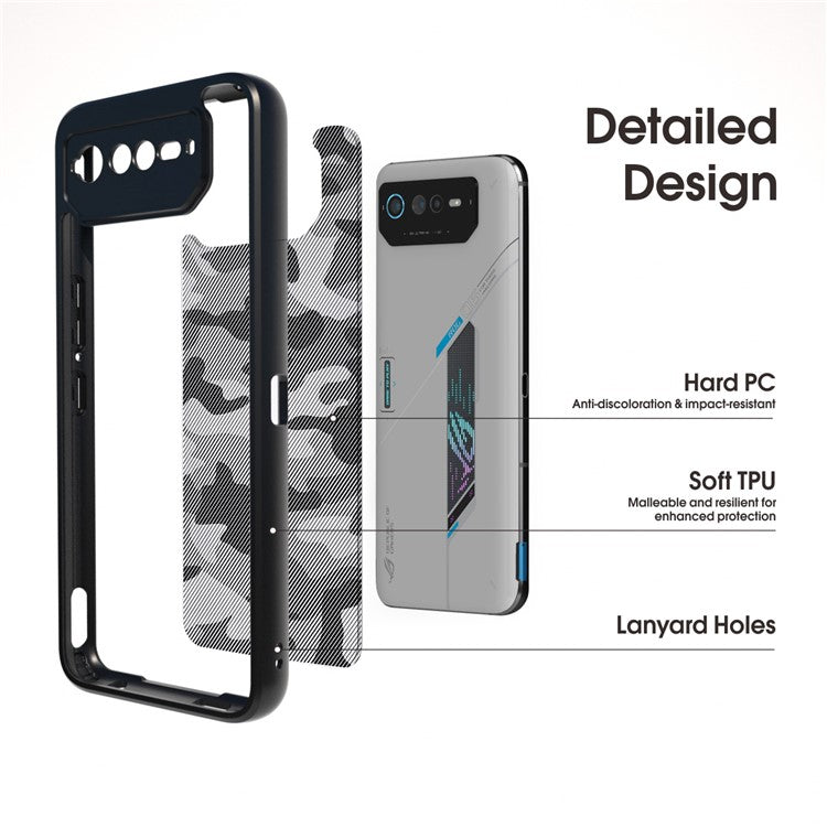 IBMRS For Asus ROG Phone 6 5G / Phone 6 Pro 5G / Phone 6D 5G Case Hard PC Back+Soft TPU Frame Protective Cover - Artistic Camouflage