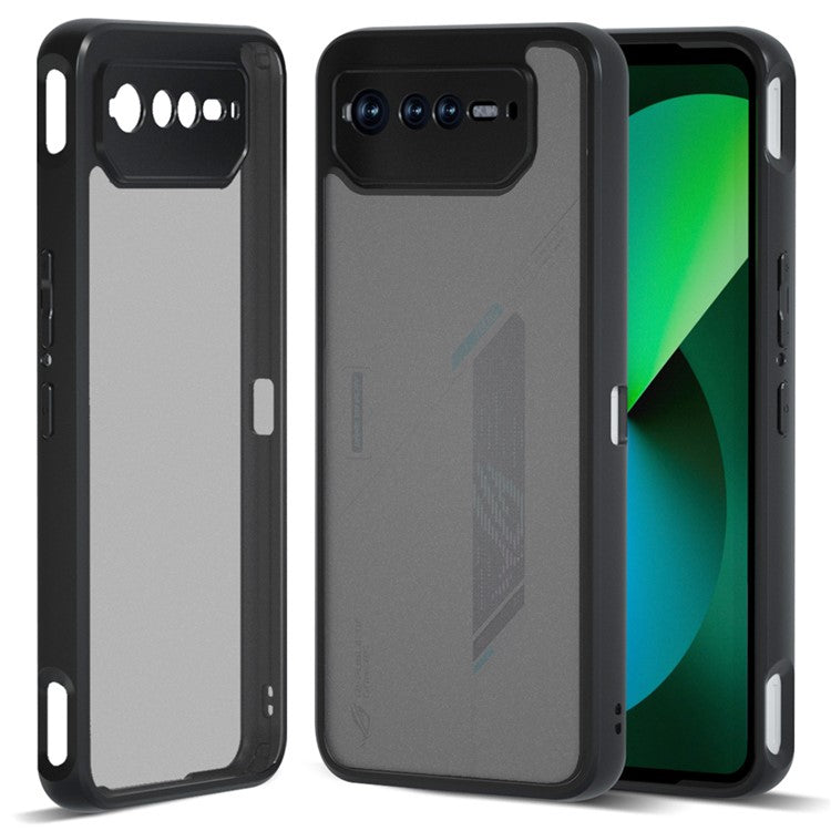 IBMRS For Asus ROG Phone 6 5G / Phone 6 Pro 5G / Phone 6D 5G Case Hard PC Back+Soft TPU Frame Protective Cover - Matte Black