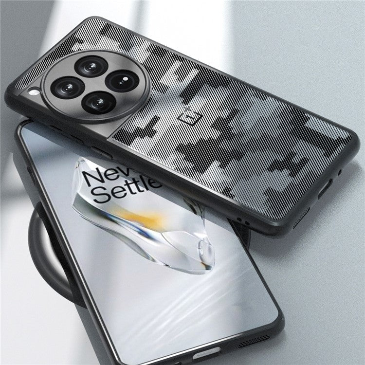 IBMRS Phone Cover for OnePlus 12 5G Cases Shockproof TPU+PC Phone Shell - Grid Camouflage
