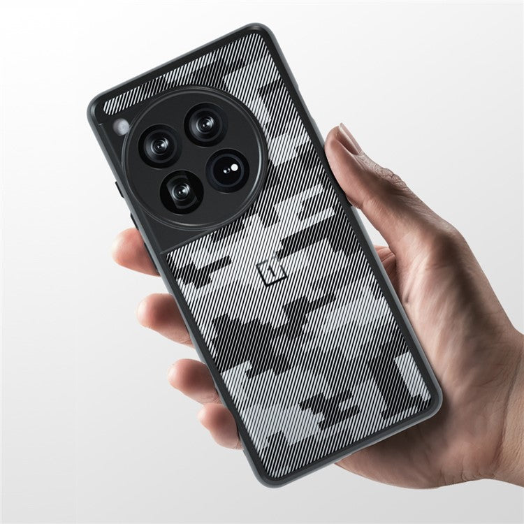 IBMRS Phone Cover for OnePlus 12 5G Cases Shockproof TPU+PC Phone Shell - Grid Camouflage