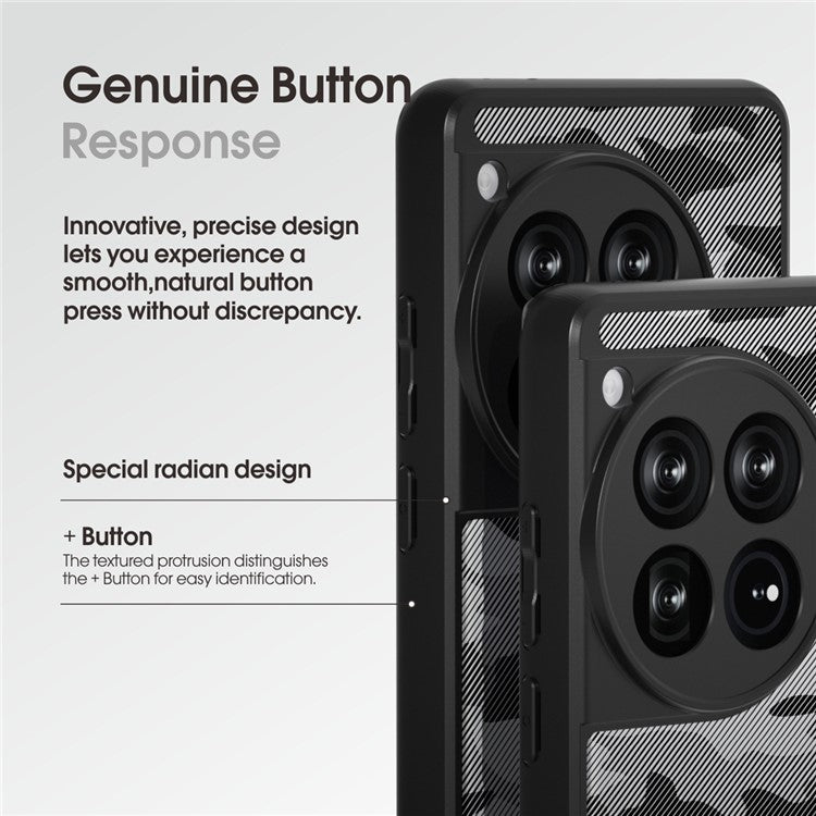 IBMRS Phone Cover for OnePlus 12 5G Cases Shockproof TPU+PC Phone Shell - Transparent Black