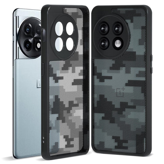 IBMRS Drop-Proof Phone Cover for OnePlus Ace 2 5G / 11R 5G Cases Shockproof TPU+PC Shell - Grid Camouflage