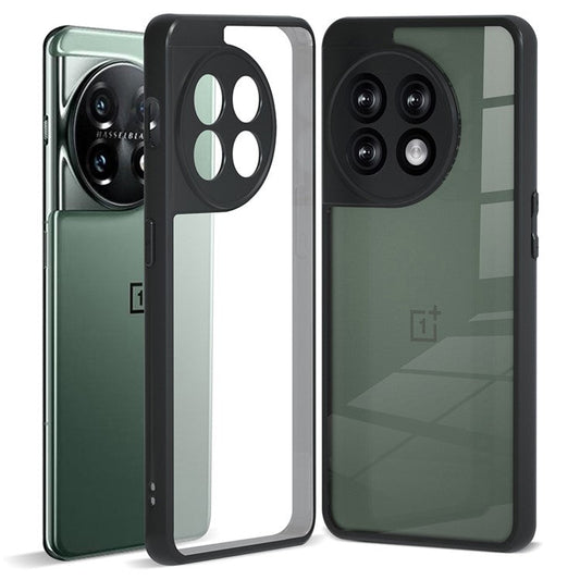 IBMRS Slim-Fit Case for OnePlus 11 5G Precise Cutout TPU+PC Phone Cover - Transparent Black