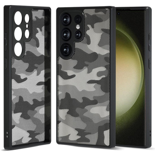 IBMRS For Samsung Galaxy S23 Ultra Case PC+TPU Phone Cover Lens Protection - Artistic Camouflage