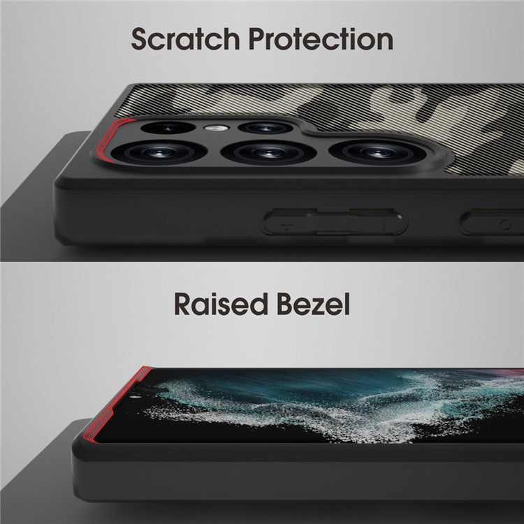 IBMRS For Samsung Galaxy S23 Ultra Case PC+TPU Phone Cover Lens Protection - Artistic Camouflage