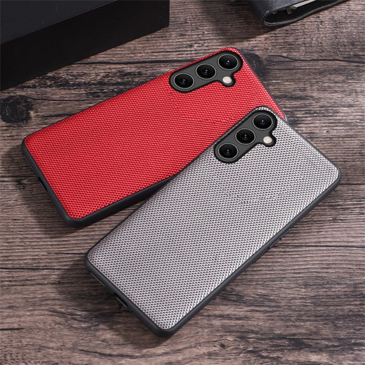 For Samsung Galaxy A15 4G / 5G Case Nylon TPU Slim Fit Shockproof Phone Cover - Red