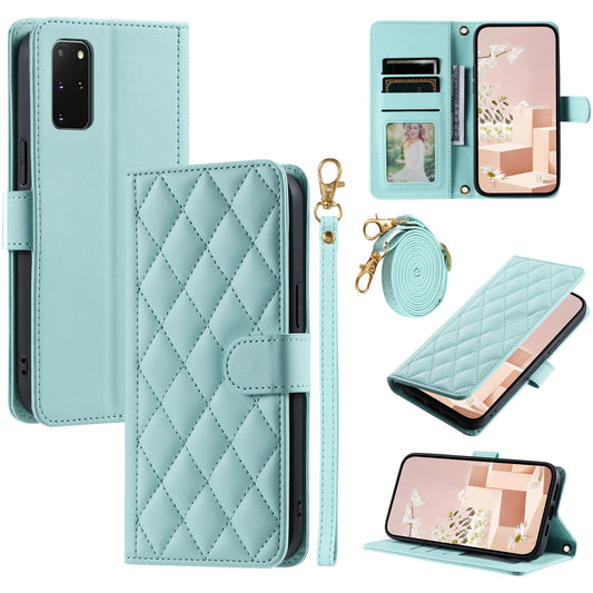 For Samsung Galaxy S20 Plus 4G / 5G Wallet Case PU Leather Stand Phone Cover - Mint Green