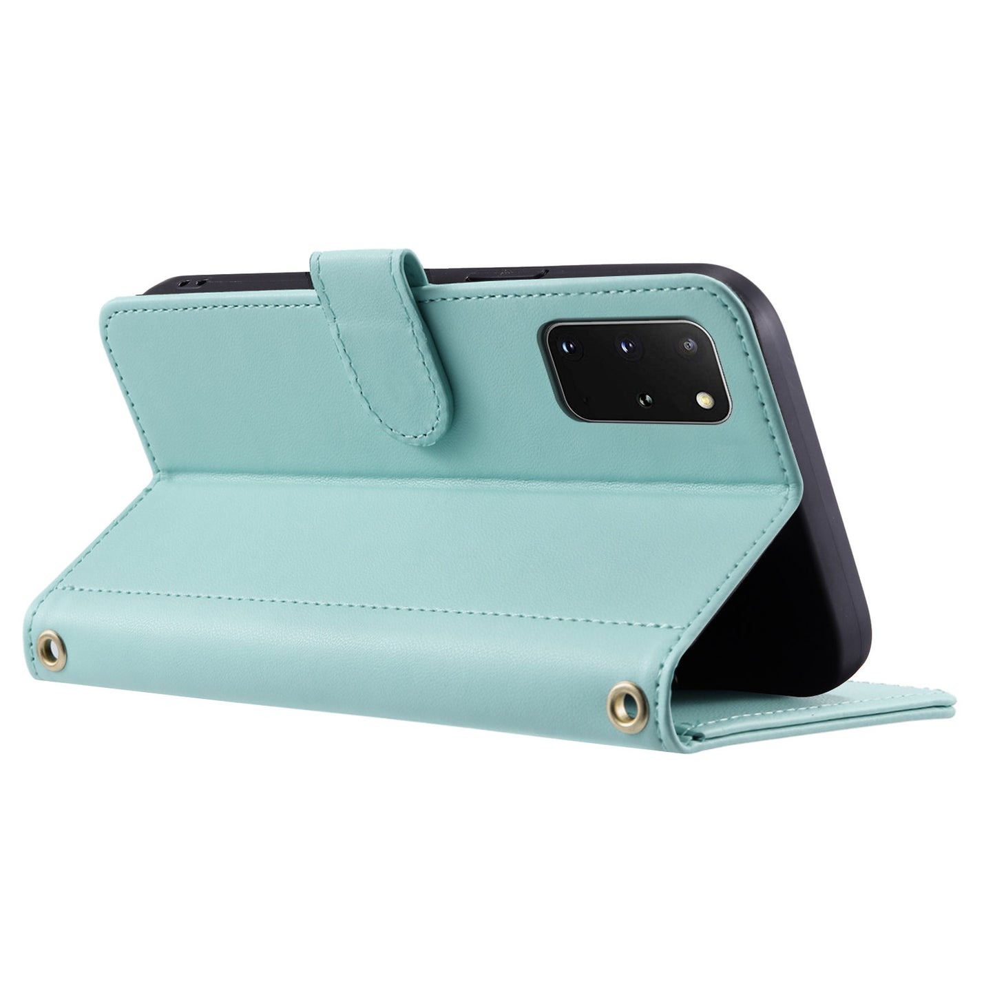 For Samsung Galaxy S20 Plus 4G / 5G Wallet Case PU Leather Stand Phone Cover - Mint Green