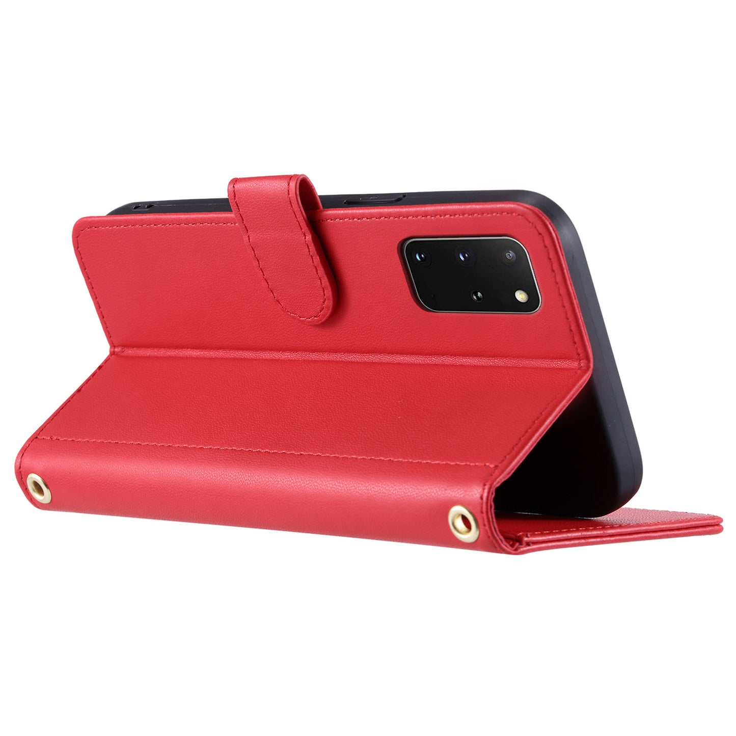 For Samsung Galaxy S20 Plus 4G / 5G Wallet Case PU Leather Stand Phone Cover - Red