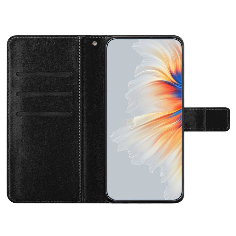 For Samsung Galaxy A32 4G (EU Version) Case Mandala Flowers Leather Flip Phone Cover with Strap - Black