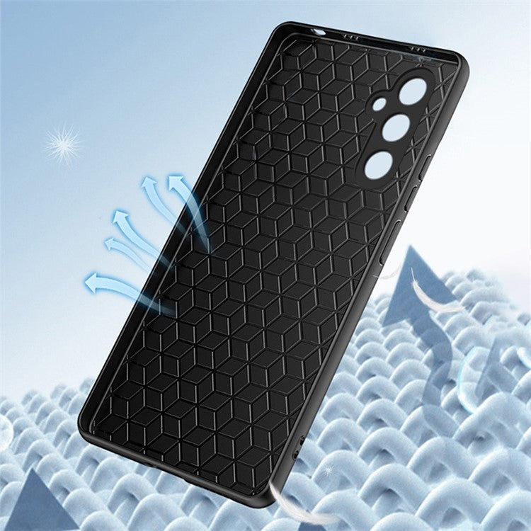 For Samsung Galaxy A05s 4G Back Phone Cover Cross Texture Business Style Case Built-in Metal Sheet - Black