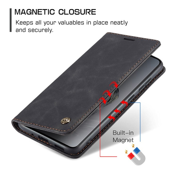 CASEME 013 Series For OnePlus 12 5G Case Business Style Card Slots Cell Phone Cover - Black