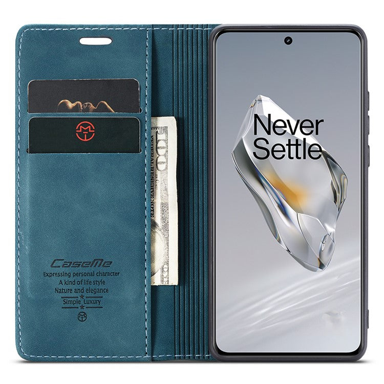 CASEME 013 Series For OnePlus 12 5G Case Business Style Card Slots Cell Phone Cover - Blue