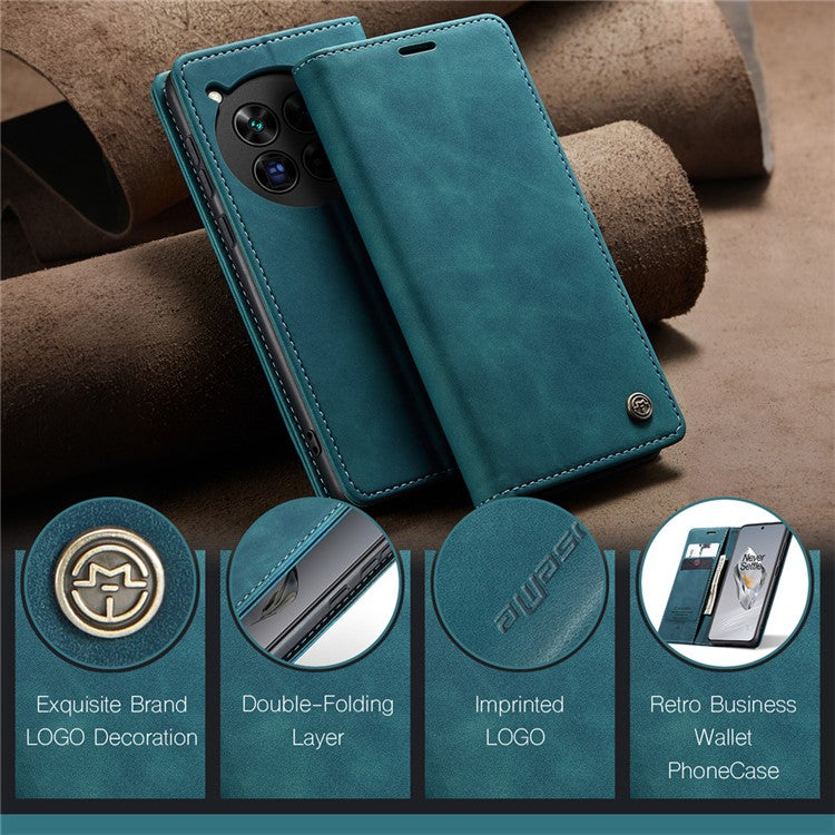 CASEME 013 Series For OnePlus 12 5G Case Business Style Card Slots Cell Phone Cover - Blue