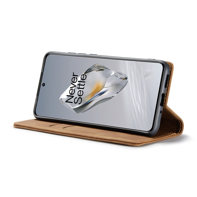 CASEME 013 Series For OnePlus 12 5G Case Business Style Card Slots Cell Phone Cover - Brown