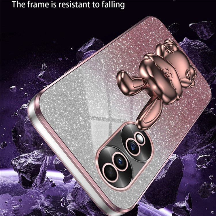 For Honor 70 5G Cell Phone Case Cartoon Rabbit PC+TPU Back Cover with Kickstand - Pink