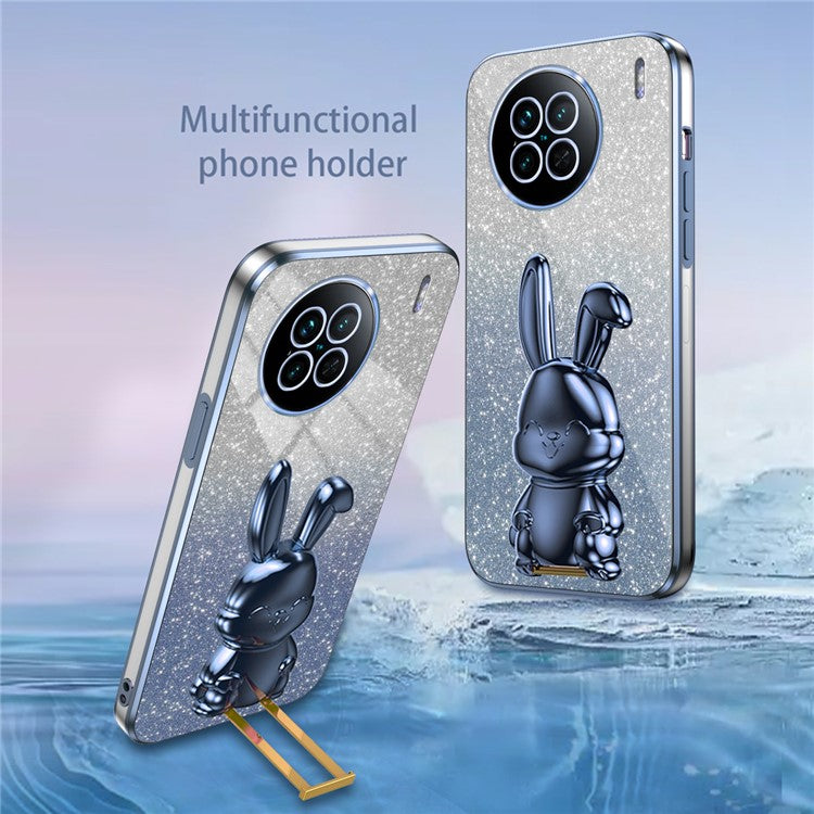 For vivo X90 5G Case Rabbit Design PC+TPU Kickstand Phone Cover - Blue