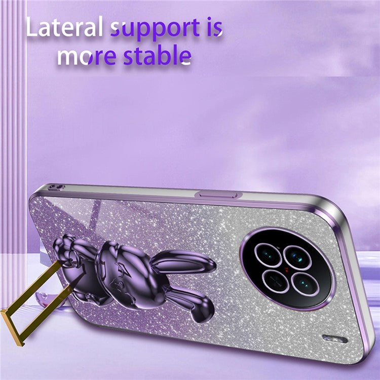 For vivo X90 5G Case Rabbit Design PC+TPU Kickstand Phone Cover - Purple