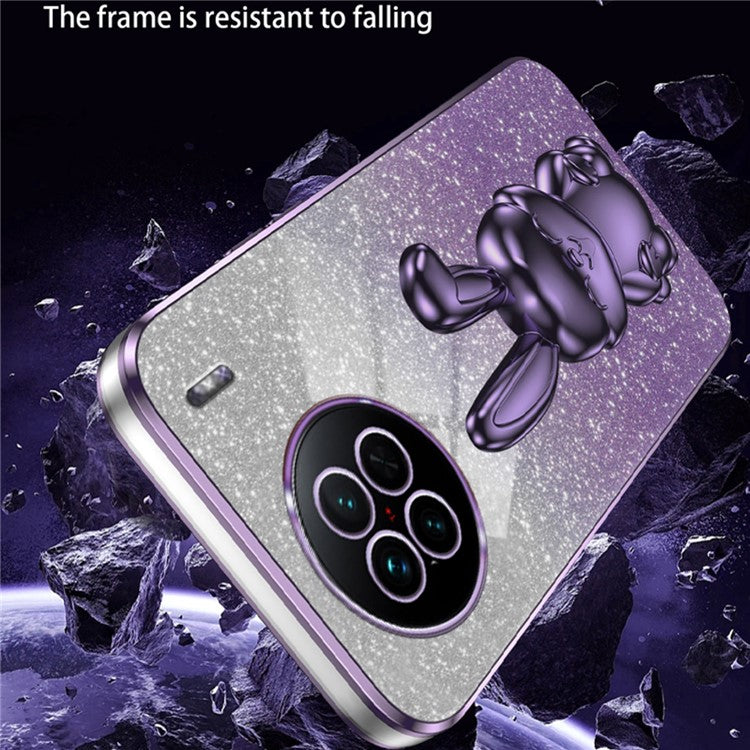 For vivo X90 5G Case Rabbit Design PC+TPU Kickstand Phone Cover - Purple
