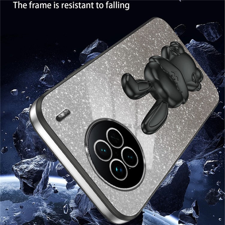 For vivo X90 5G Case Rabbit Design PC+TPU Kickstand Phone Cover - Black