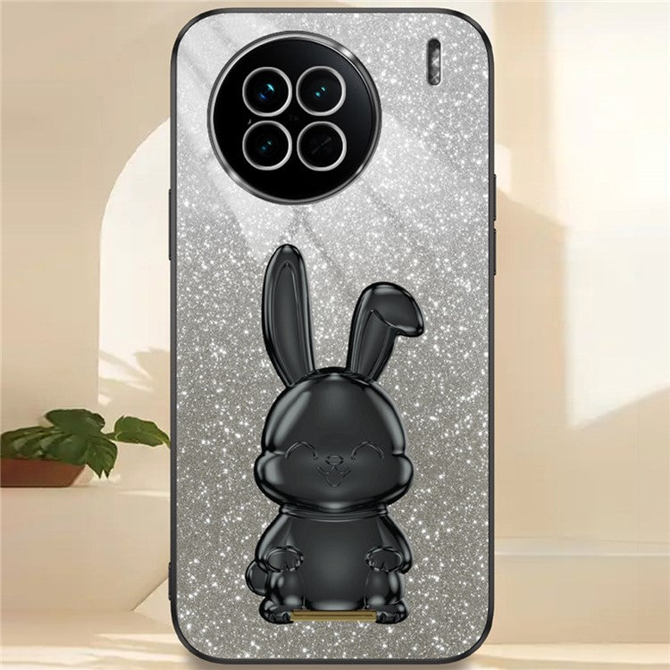 For vivo X90 5G Case Rabbit Design PC+TPU Kickstand Phone Cover - Black