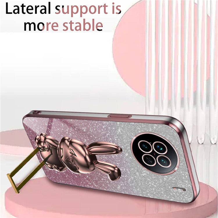 For vivo X90 5G Case Rabbit Design PC+TPU Kickstand Phone Cover - Pink