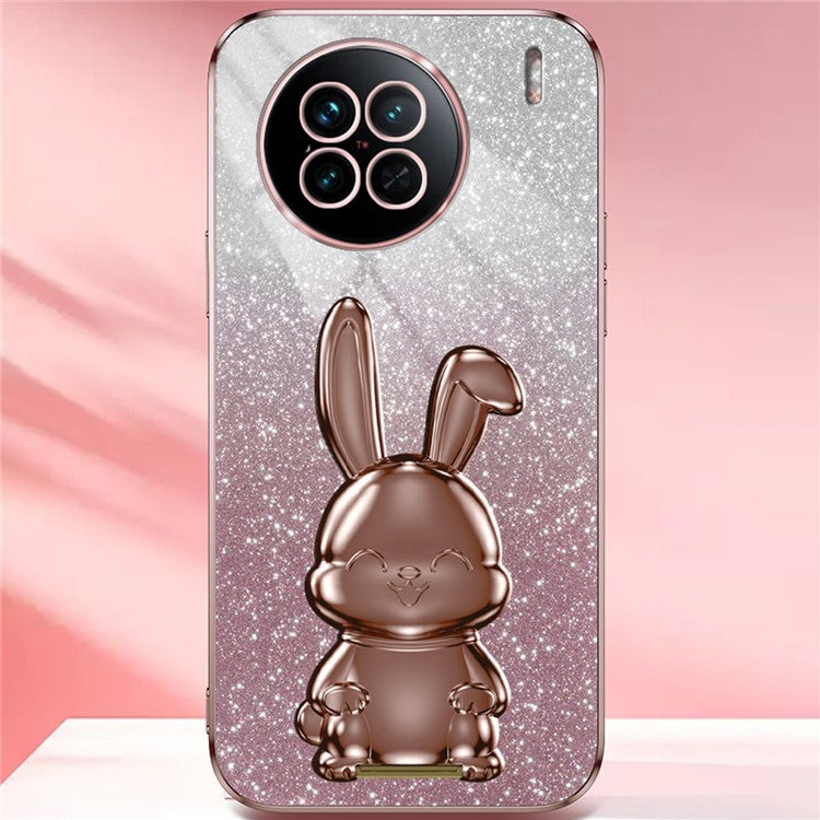 For vivo X90 5G Case Rabbit Design PC+TPU Kickstand Phone Cover - Pink