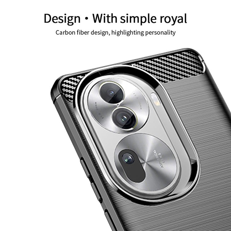 MOFI JK TPU Series-1 For Oppo Reno11 Pro 5G (Global) TPU Phone Case Carbon Fiber Texture Phone Cover - Red