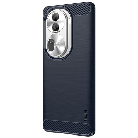 MOFI JK TPU Series-1 For Oppo Reno11 Pro 5G (Global) TPU Phone Case Carbon Fiber Texture Phone Cover - Blue