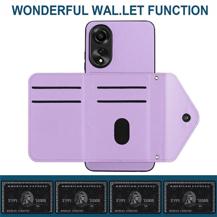 YB Leather Coating Series-8 for Oppo A78 4G RFID Blocking Phone Case Kickstand Mobile Shell Cover - Purple