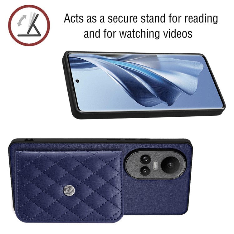 YB Leather Coating Series-8 for Oppo Reno10 Pro 5G (Global) / Reno10 5G (Global) Case RFID Blocking Phone Cover - Sapphire