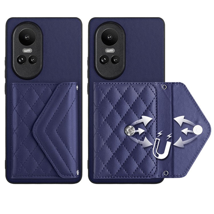 YB Leather Coating Series-8 for Oppo Reno10 Pro 5G (Global) / Reno10 5G (Global) Case RFID Blocking Phone Cover - Sapphire