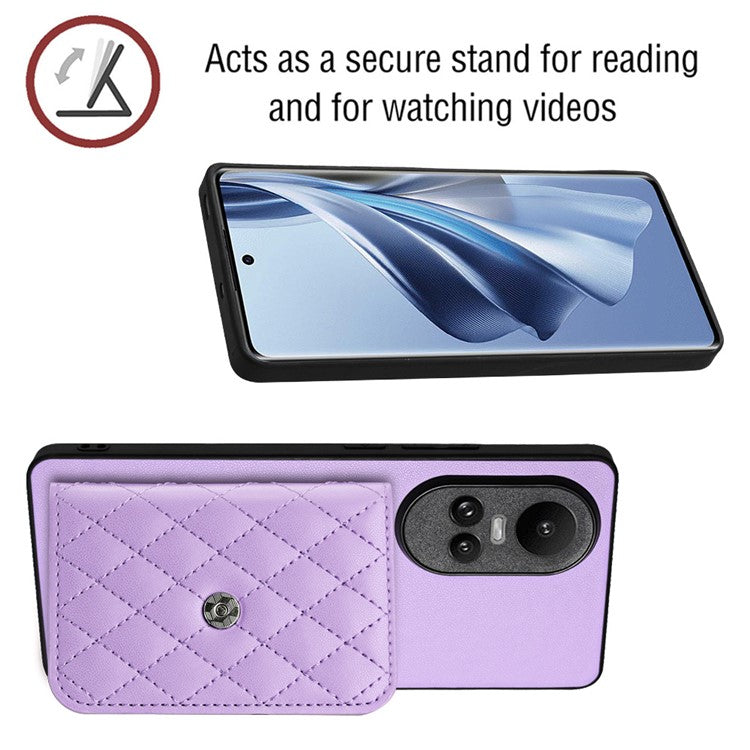 YB Leather Coating Series-8 for Oppo Reno10 Pro 5G (Global) / Reno10 5G (Global) Case RFID Blocking Phone Cover - Purple